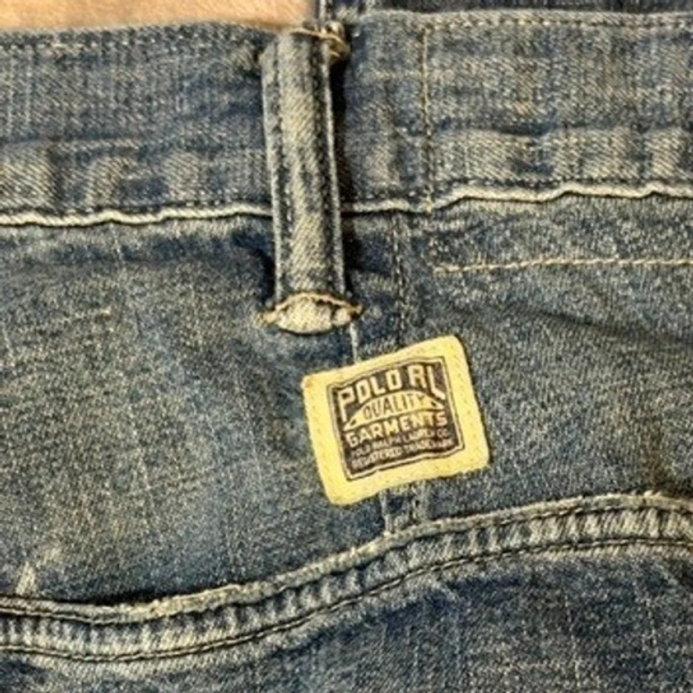 Ralph Lauren Polo Patchwork Sportsman Repaired Utility Denim Western Jeans 34x28